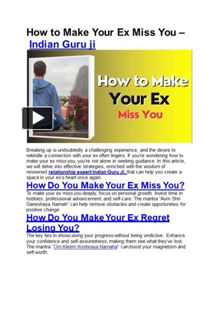 How do you make your ex regret losing you?