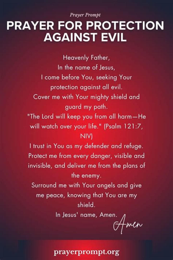 How do you pray for protection from evil?