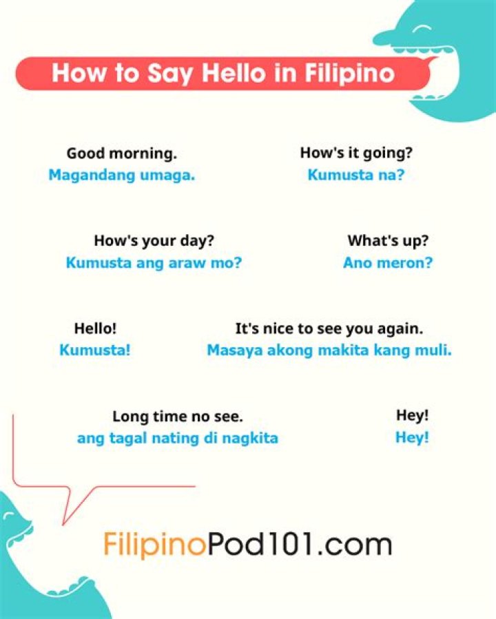 How do you say hi in Filipino?