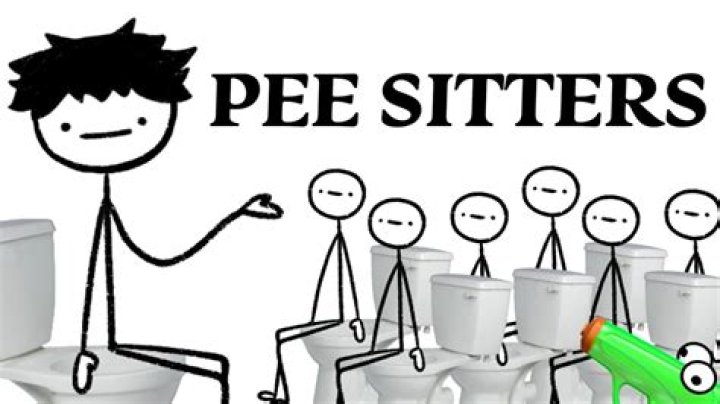 How do you teach a boy to pee sitting down?
