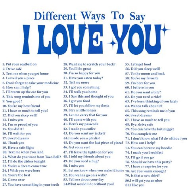 What are different ways to say I love you?