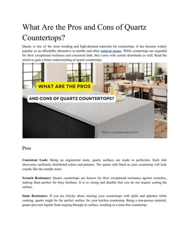 What are the pros and cons of quartz countertops?