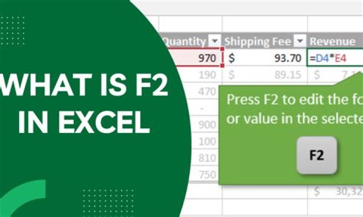 What is F2 in Excel?