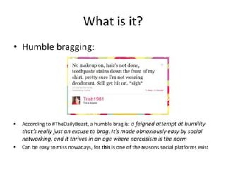 What is humble bragging examples?