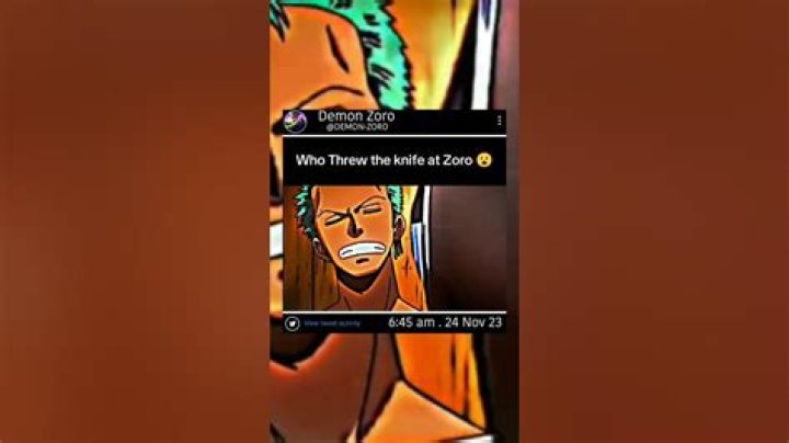 Who threw the knife at Zoro?